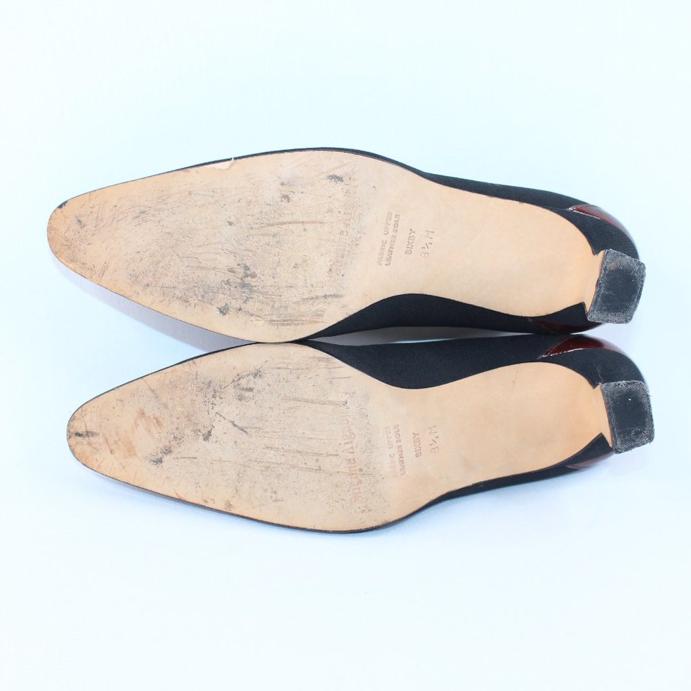Etienne Aigner 'Bixby' Black Brown Bow Heels #123 - Picture 9 of 12